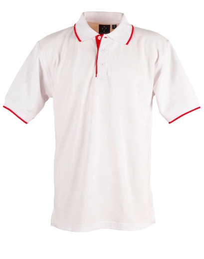 Picture of Winning Spirit, Mens S/L Pique Polo Contrast